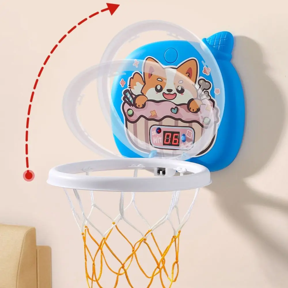 

Wall Mount Kids Basketball Hoop Mini with Scoreboard Baby Basketball Toy Set No-Drill Installation Animal