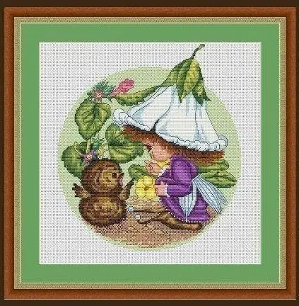 

fairy girl and sparrow 35-38 Embroidery,DIY 14CT Unprinted Arts Cross stitch kits Set Cross-Stitching Home Decor