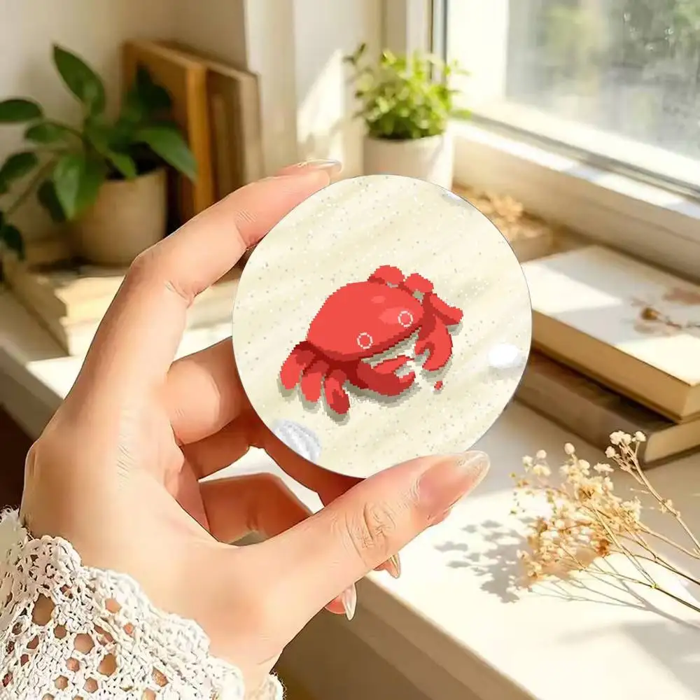 Cute Crab Wave Badges 25 32 44 58 75 mm Round Cosplay Pin Bag Decor Fans Collect Friends Gifts Brooch Souv