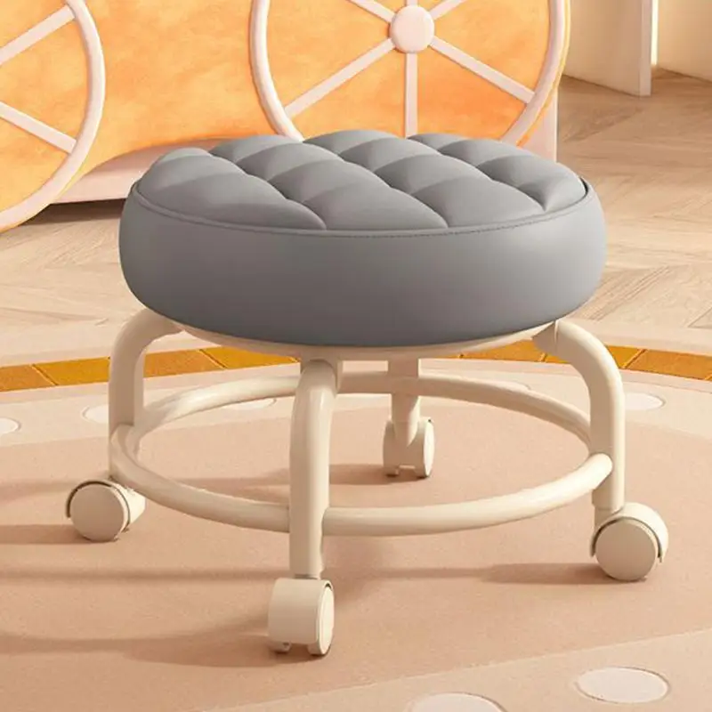 Universal Wheel Small Stool 360degree Rotating Children Pulley Low Stool Household Walking Round Chair Shoe Changing Multi-Stool