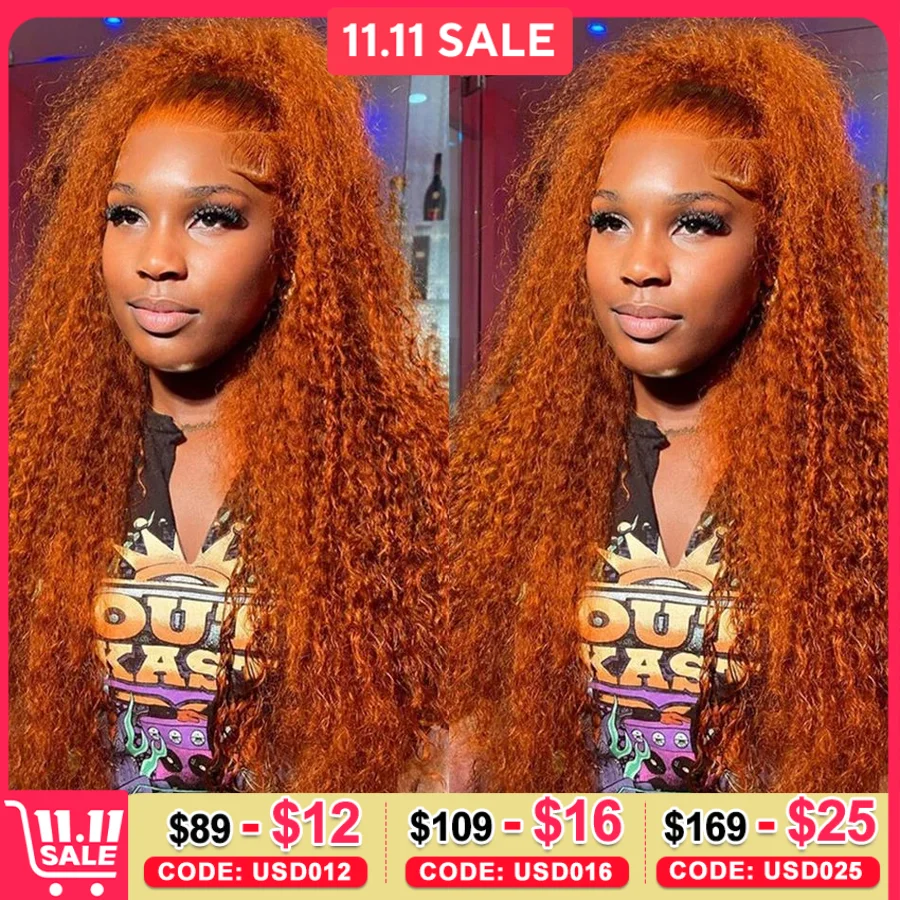 

Orange Ginger Lace Front Curly Human Hair Wigs For Women 30inch Deep Wave Frontal Wig 13x4 13x6 Hd Lace Front Human Hair Wig