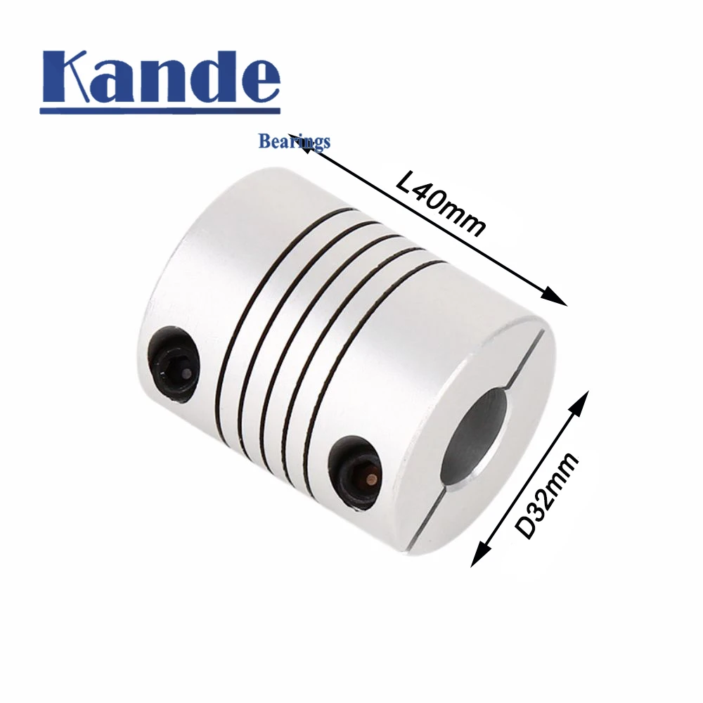 Kande Aluminum Alloy 3D Printer DIY Part Elastic Winding Coupling D32L40 8/10/11/12/13/14/15/16mm Clamping Top Screw Encoder