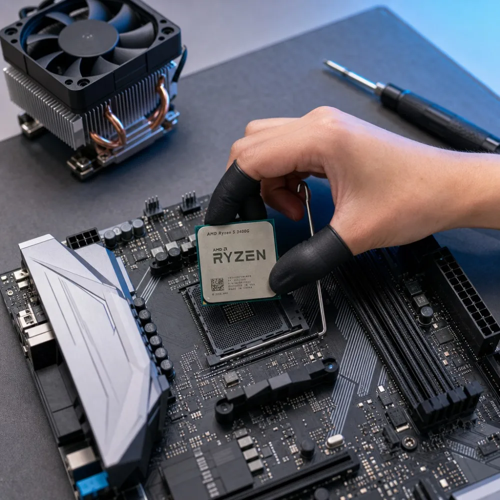 AMD Ryzen 5 3400G R5 3400G AM4 Socket Desktop CPU 4 Core 8 Thread 3.7GHz 4.2GHz Boost 4MB L2 8MB Without Cooler view 6