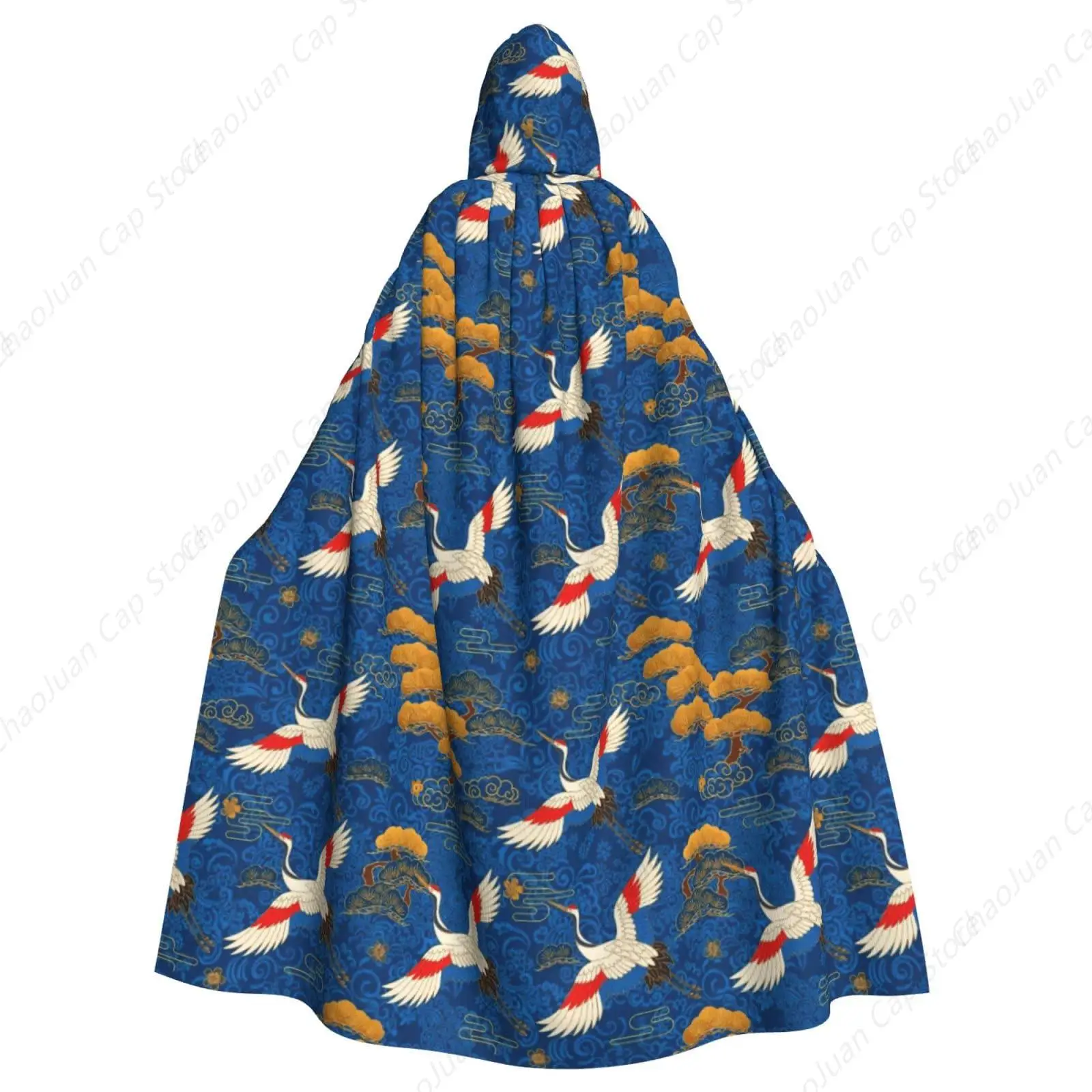 

Накидка волшебника, плащ с капюшоном, костюм на Хэллоуин, совместимый с японским журавлем великой волны для женщин и мужчин, косплей-вечеринка