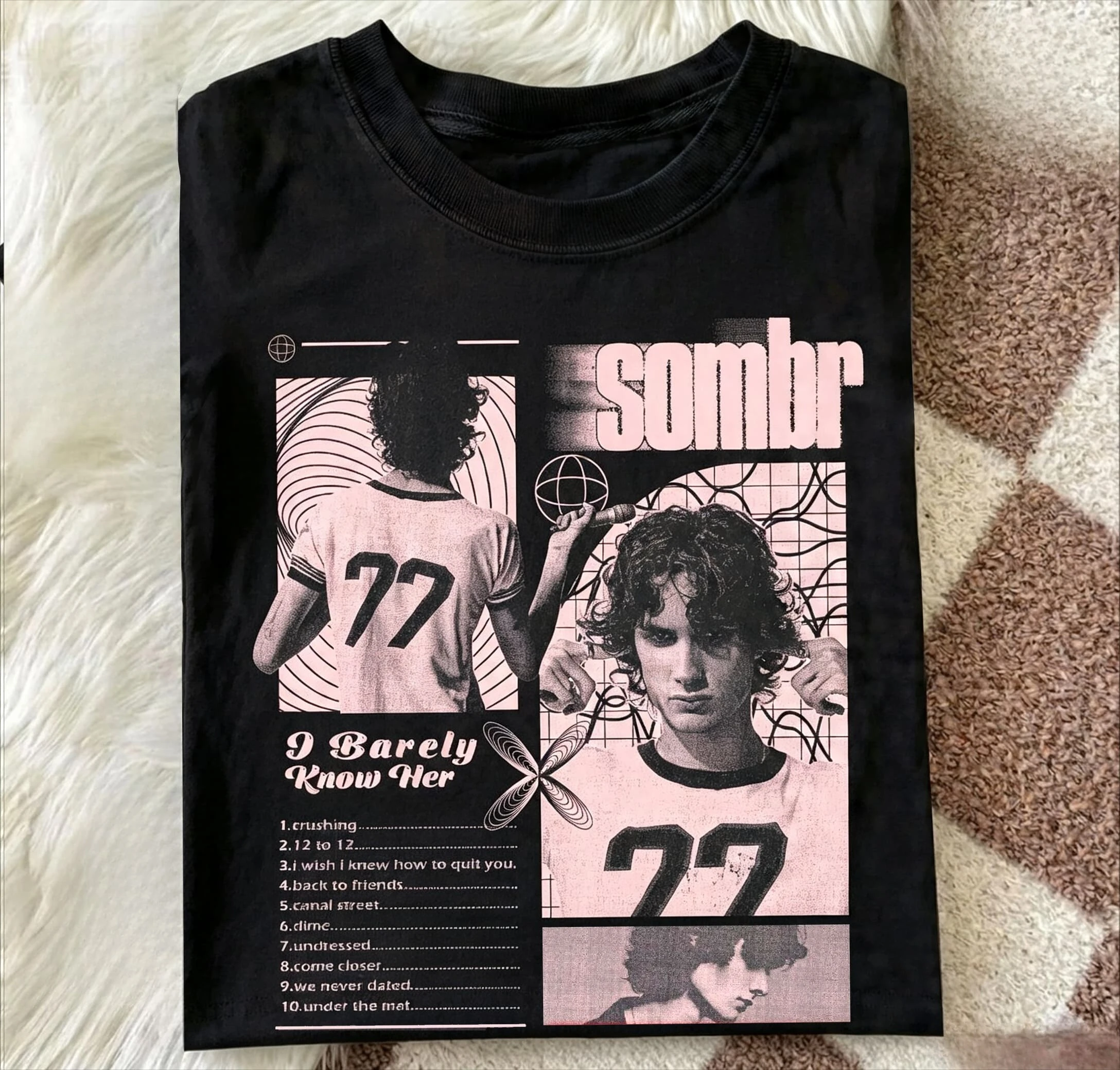 Sombr Tour Music Retro Shirt Loose Fit High-Quality T-Shirt Pure Cotton Retro Couple Casual T-Shirt Harajuku Oversized T Shirt