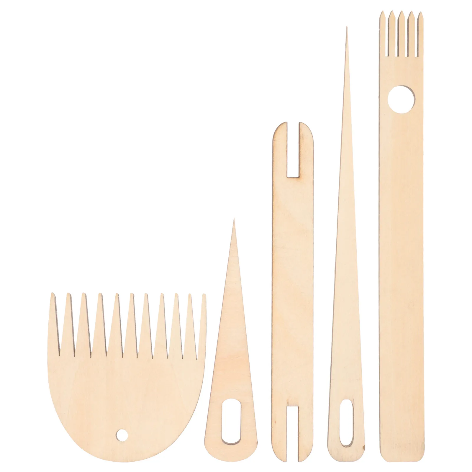 1Set Wooden Weaving Stick Kit Hand Stick Set Crochet Needle Shuttle Weaving Comb Multipurpose Knitting Tool DIY Craft
