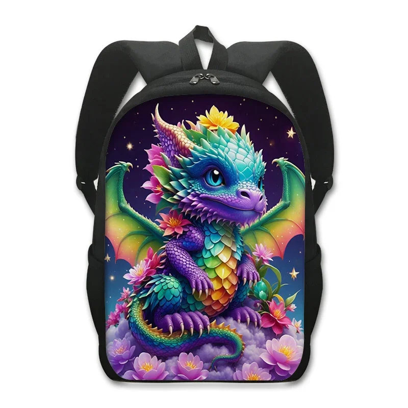 Cartoon Dragon Baby Student Schoolbags Fantasy Magic Dragon Print Backpack Women Men Laptop Rucksack Outdoor Travel Daypack