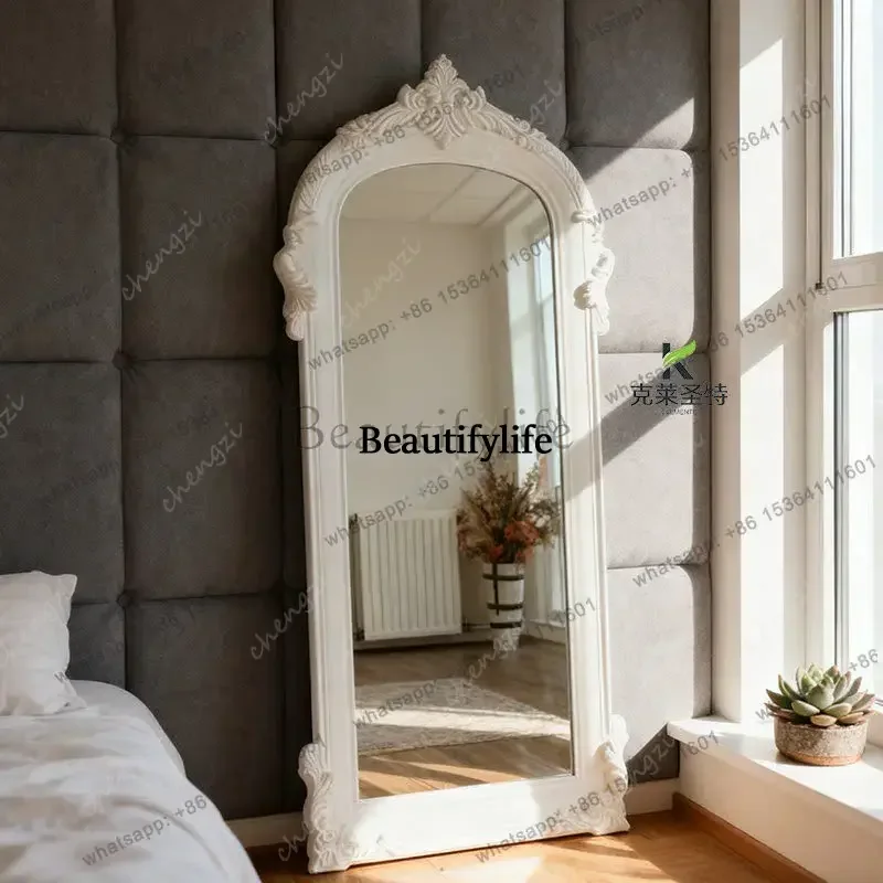 J132 French home full-length mirror living room luxury decoration floor-to-ceiling cloakroom full-length mirror