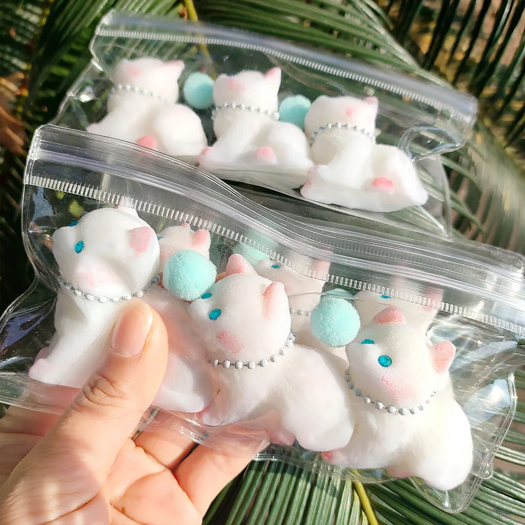 Cartoon Kat Knijpspeelgoed Zacht Zintuiglijk Fidget Speelgoed Creatief 3D Dier Kat Pinch Decompressie Speelgoed Feestcadeau Stress Relief Speelgoed