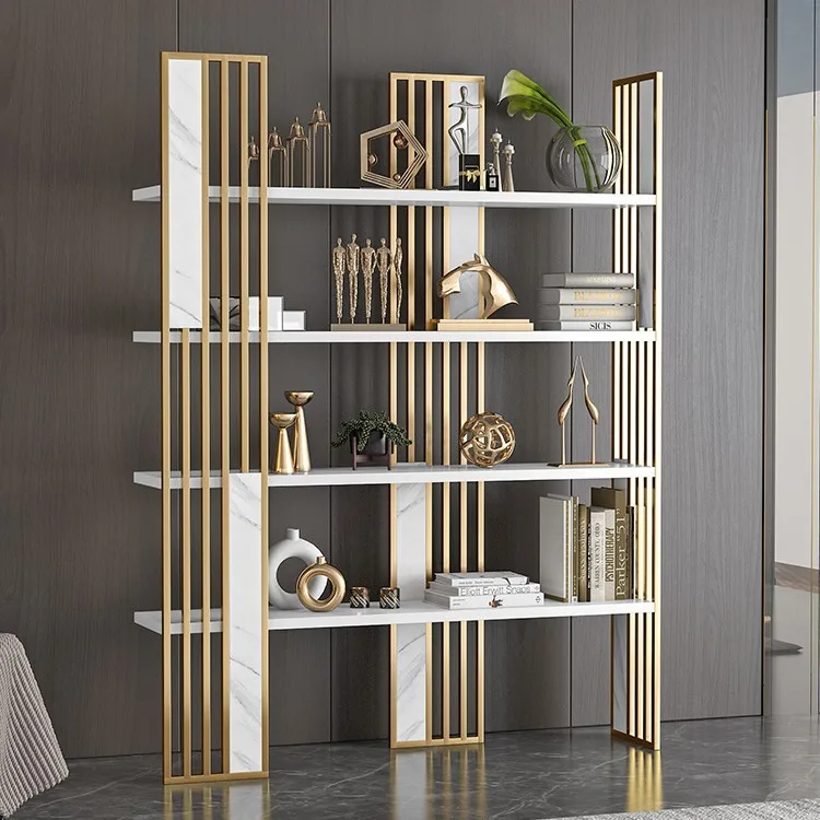 Light luxury simple bookshelf floor-to-ceiling bookcase shelf bedroom small display