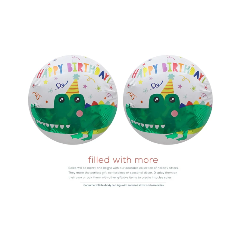 (1Pc) Birthday Party Party Decoration Photo Props Toy Balloon Cute Crocodile Cartoon Shape Aluminum Film Balloon Crocodile Pattern Balloon