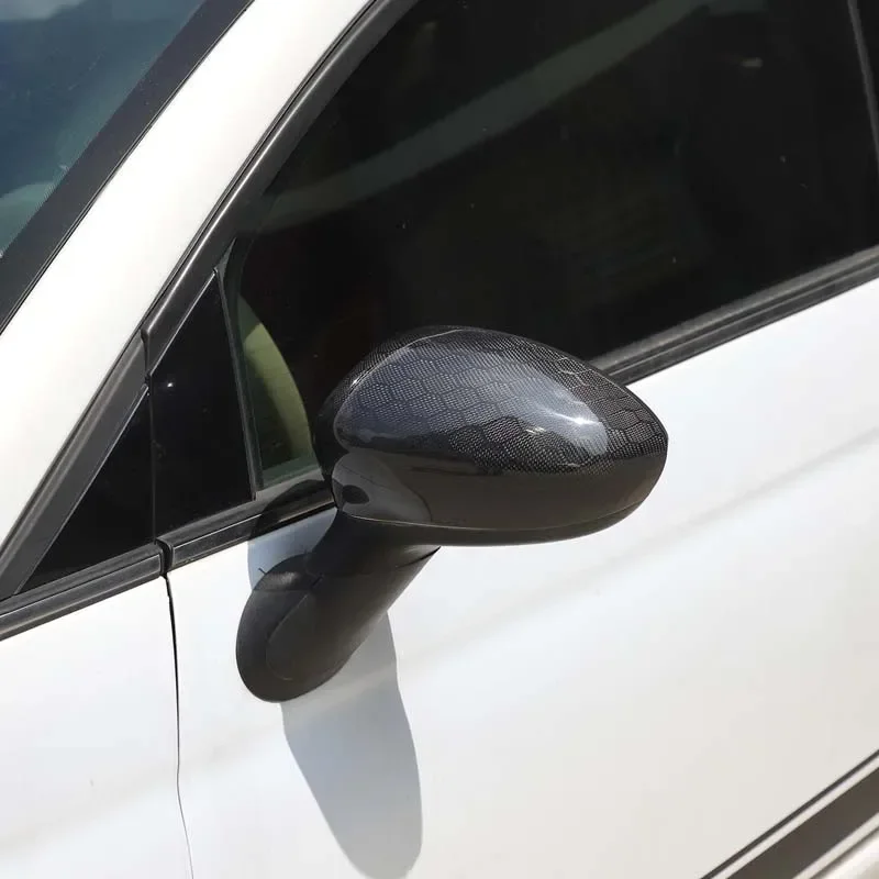 

For Fiat 500 2010-2024 Real Carbon Fiber Car Rearview Side Mirror Cover Wing Cap Sticker Exterior Door Rear View Case Trim