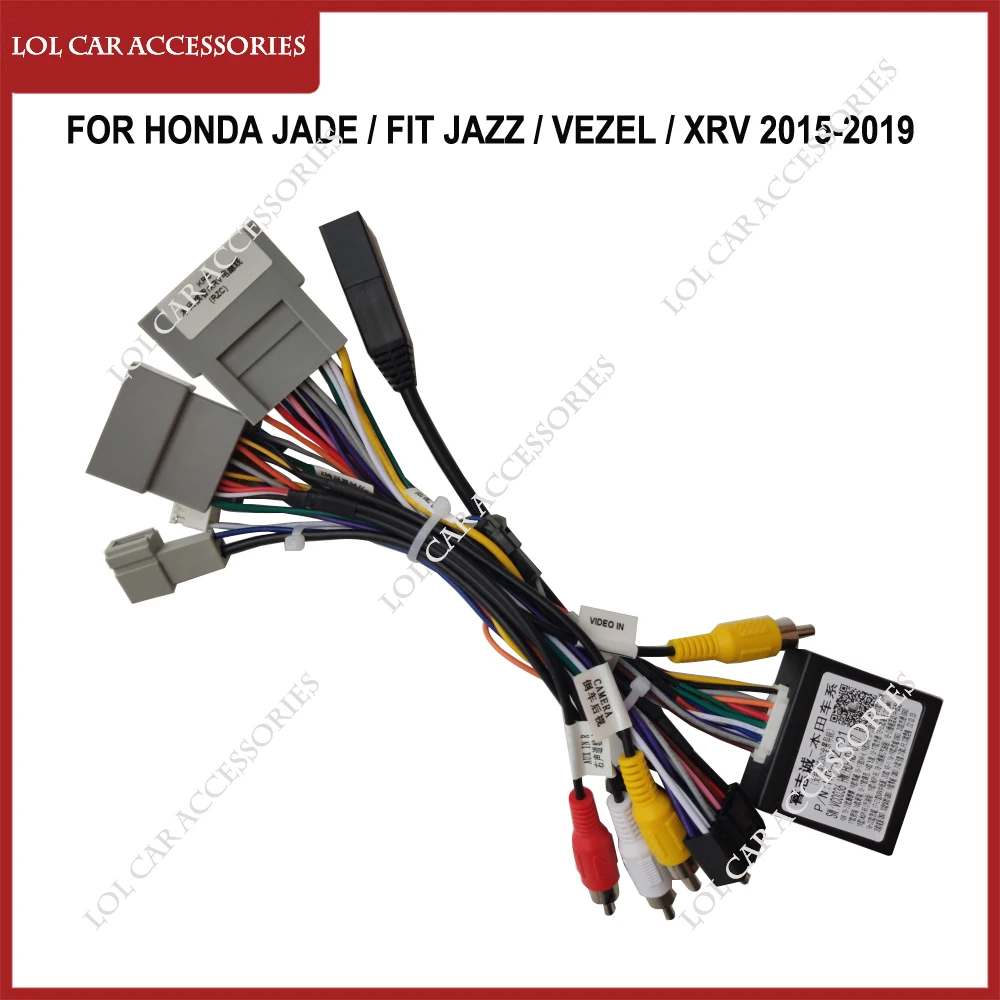 Car Radio GPS MP5 Player Android Power Cable Canbus For Honda Jade / Fit Jazz / VEZEL / XRV 2015-2019 Panel Frame Wiring Harness