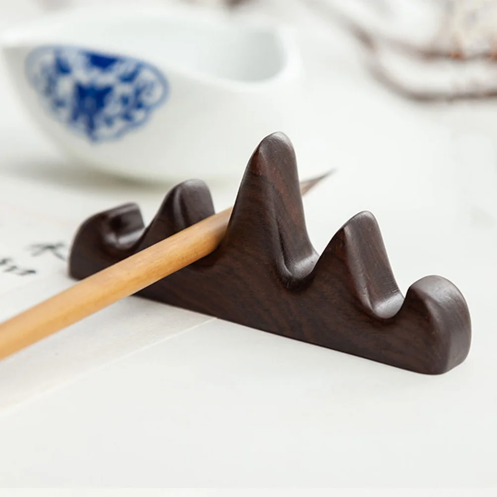 2 قطعة حامل قلم فرشاة خشبية على شكل جبل رف الخط الصيني للرسم والكتابة وغرفة الدراسة منظم ديكور التخزين #5