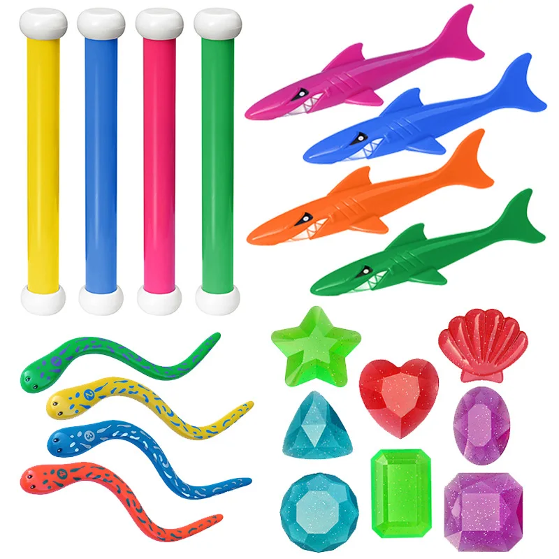 Summer Children Swimming Octopus Pool Diving Toys Water Sports Water Play Toys Diving Stick Gem Set Underwater Grabbing Toys