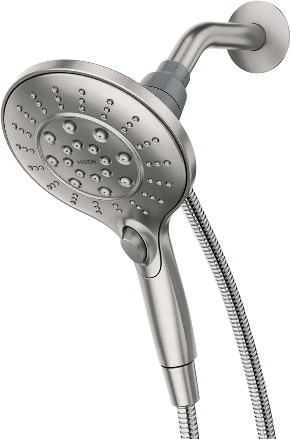 

6-Function Handheld Showerhead with Magnetic Dock, Brushed Nickel Finish, Removable Design for Easy Cleaning
