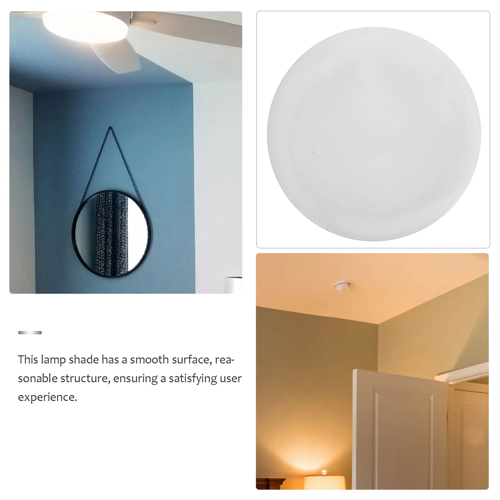 1pc Ceiling Light Cover Replacement Round Plastic Lamp Shade For Bedroom Office Classroom Lighting Fixture Accessories