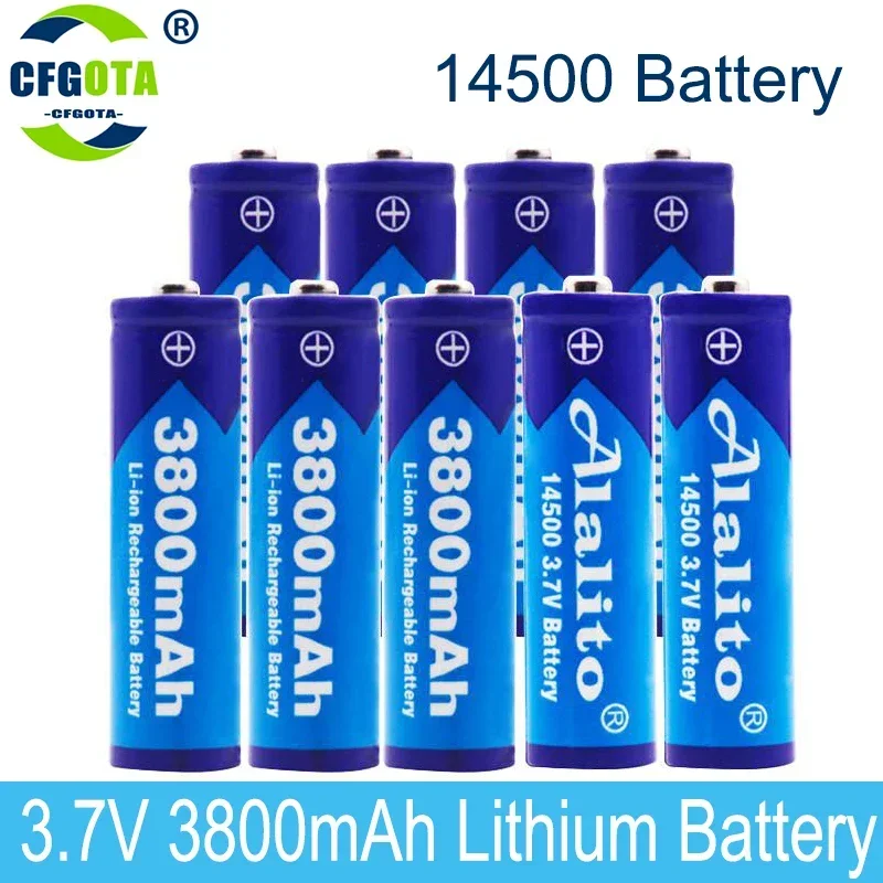 100% 14500 Lithium Battery 3.7V 3800mAh Rechargeable Batteries Can Welding Nickel Sheet Bateria For Torch LED Flashlight Toy