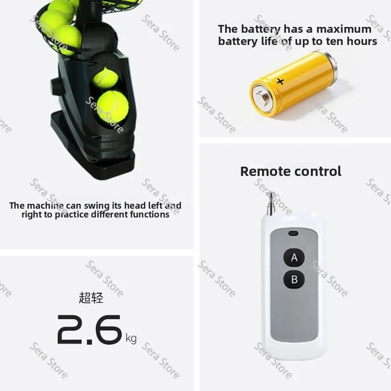 220V 110V Universal Portable Tennis Ball Throwing Machine Coach Ball Feeding Machine Self-service Single Swing Racket Practice