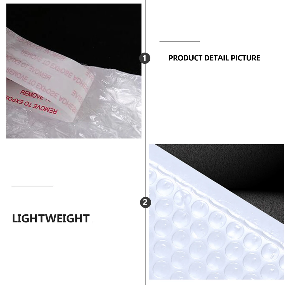 50 Pcs Bubble Bag White Envelopes Lightweight Waterproof Shockproof Storage Pouch Packaging Mail Pouch