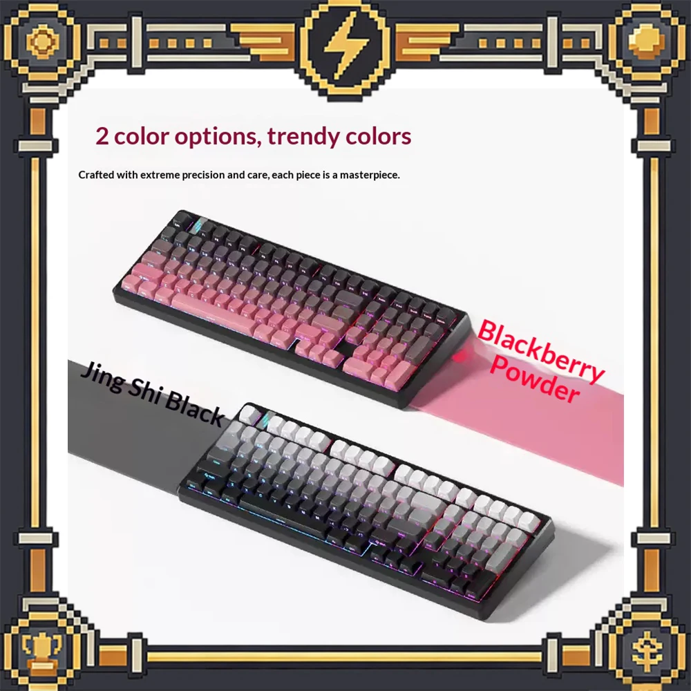 Newmine K98 Mechanical Keyboard Tri Mode Hot Swap Gasket Wireless Keyboard PBT two-color injection molding 8000mAh battery Pc