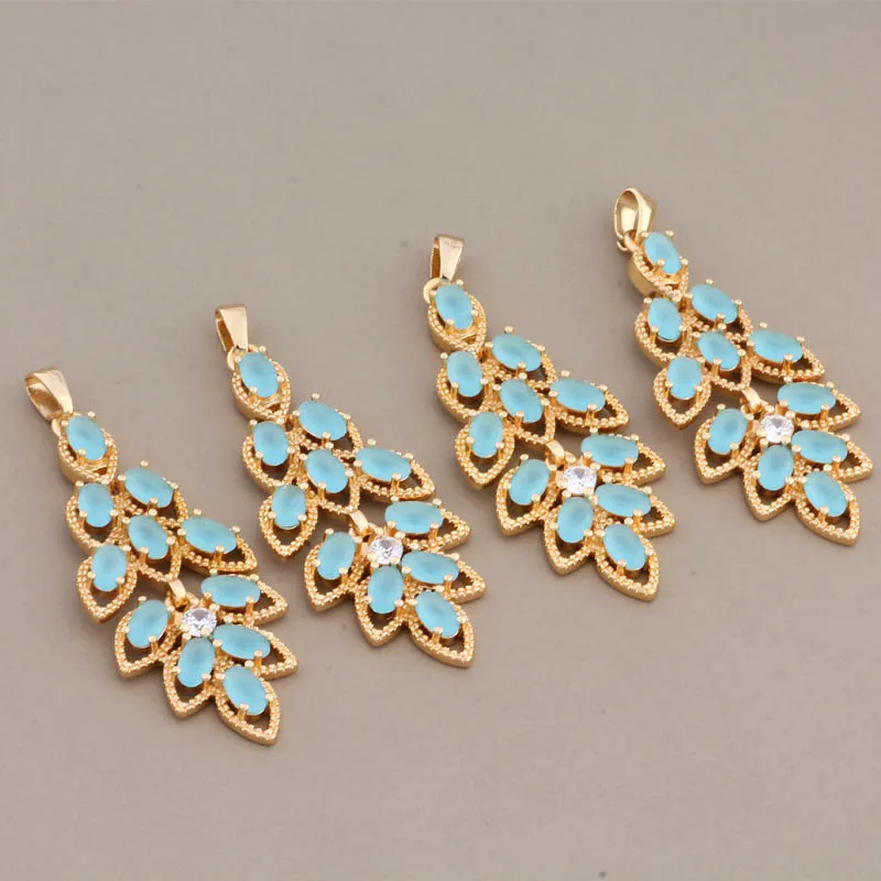 Новые модные роскошные качественные ювелирные изделия из натурального циркона, большие подвески, подвеска для элегантных женщин, подвески золотого цвета, изготовление ювелирных изделий