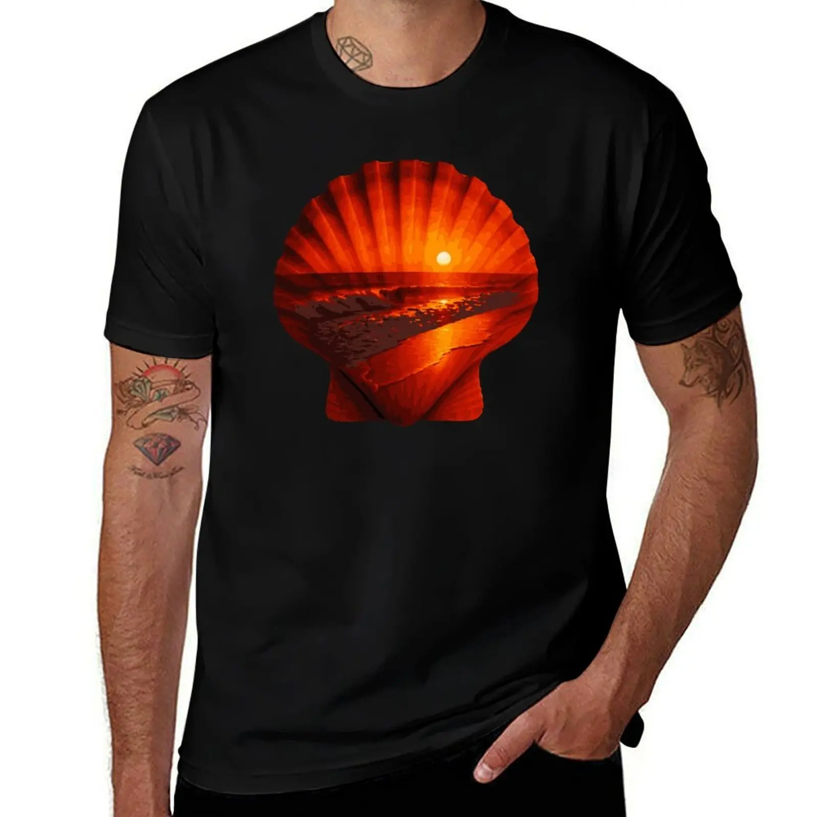 

Beach sunrise T-Shirt anime stuff graphic shirts anime figures customs mens t shirts top quality