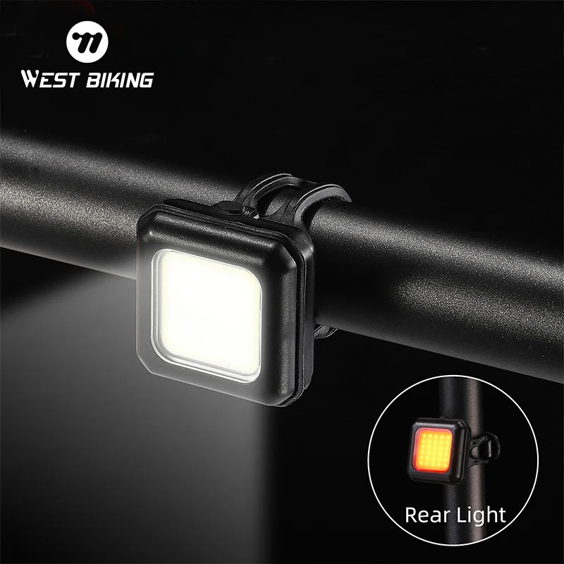 WEST BIKING Bicycle Front Rear Light COB Lamp Beads IPx45 Waterproof Charging Cycling Taillight LED Lantern Bike Accessories