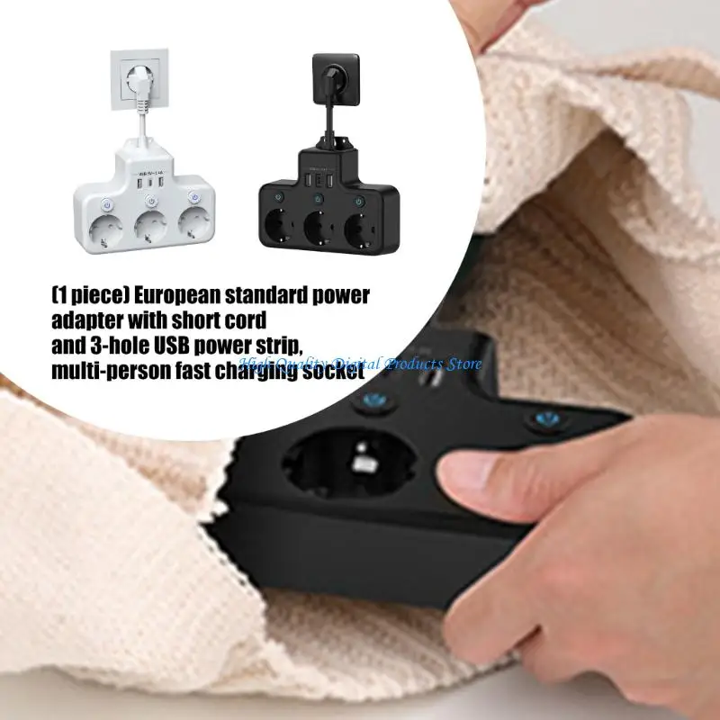 U2JE Fireproof European Socket Extender Power Strips With Switching Button And Child Safety FeaturesFor Family Office Use
