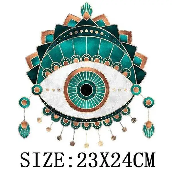 Hamse Hand Fatima naszywki termiczne na odzież DIY damska koszulka z kapturem bluzy naprasowanki kolorowe dłonie joga naklejka Decor — zdjęcie 6