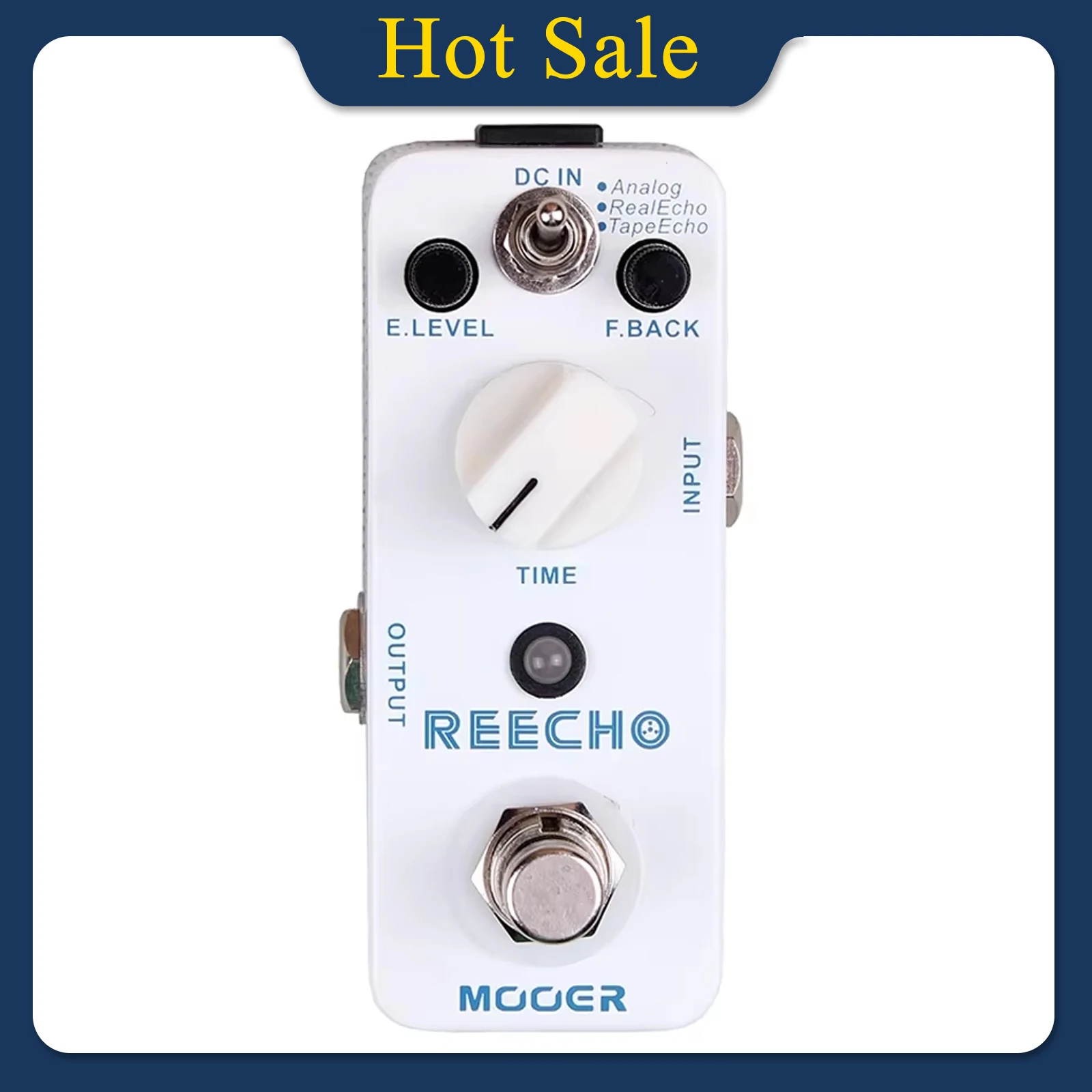 MOOER Reecho Guitar Effect Pedal Digital Delay Effect True Bypass 3 Delay Modes Analog/Real Echo/Tape Echo Guitar Accessories