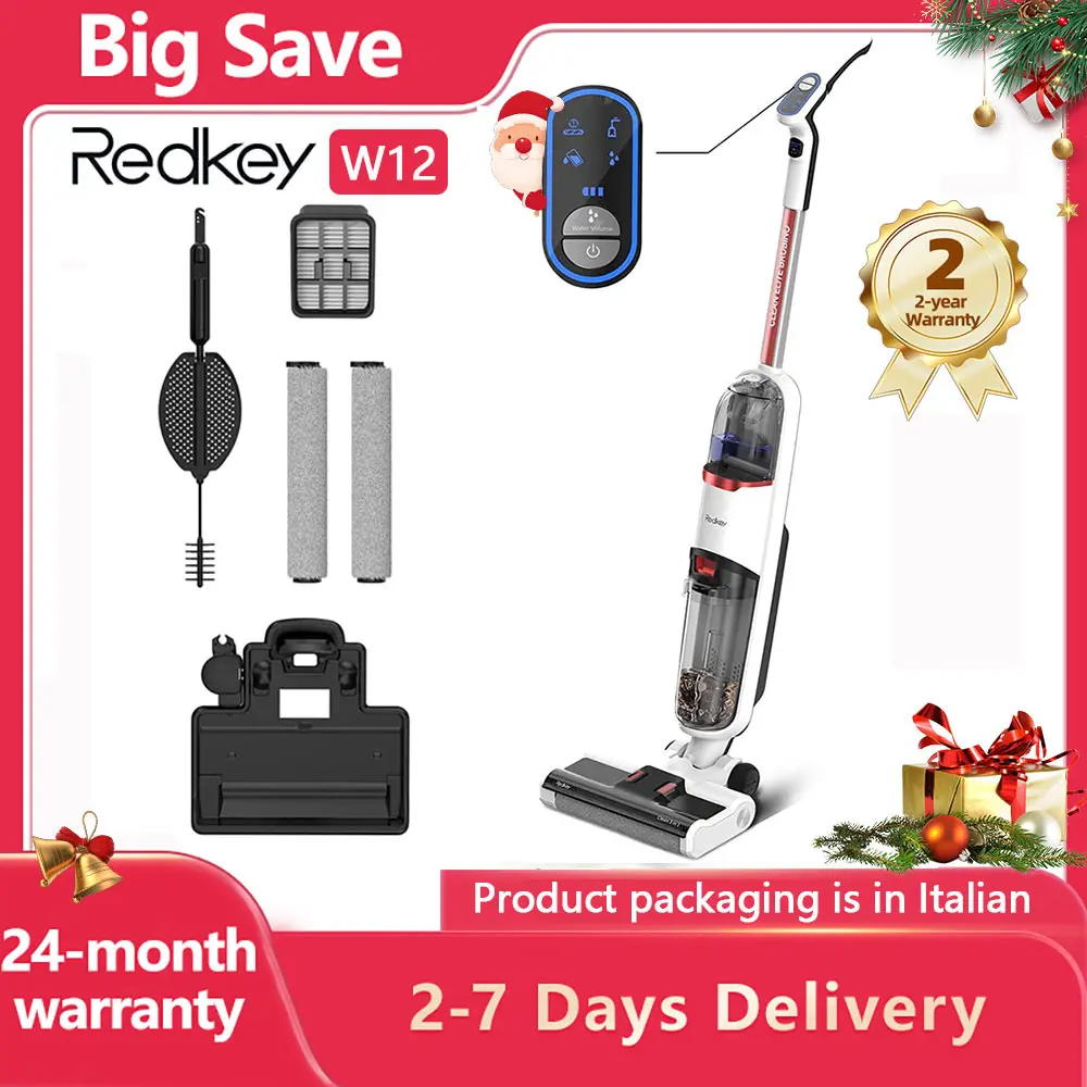 Redkey RUBINO Wireless Wet Dry Vacuum Cleaner 3-in-1 Smart Cordless Mop Floor Cleaner Self-Cleaning Pet-friendly Cordless Vacuum