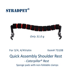 STRADPET Quick Assembly Shoulder Rest - Caterpillar® Rest, Only 31g, for 1/2-3/4-4/4 violin