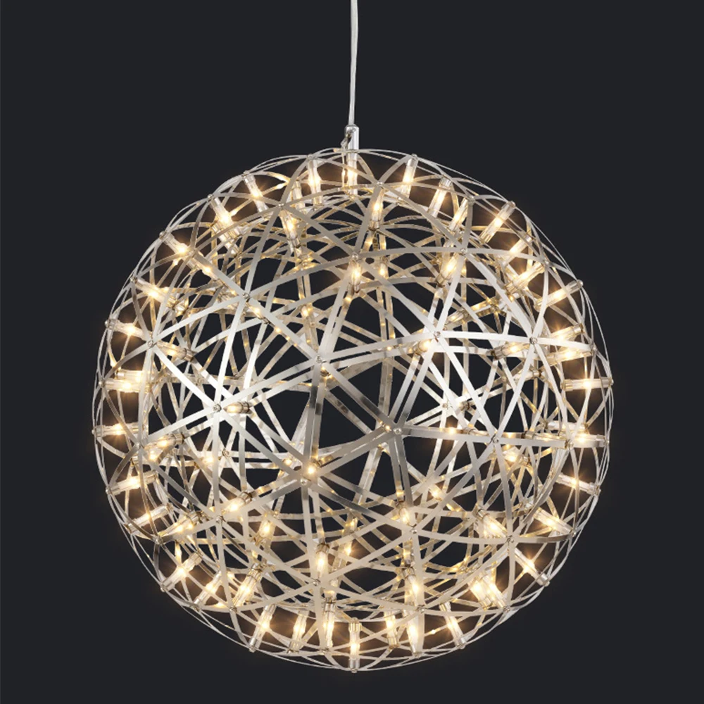 Imagem -06 - Spark Ball Led Candelabro Lobby Lâmpada Pingente Firework Fixture Breve Modern Loft Iluminação Home Decor Aço Inoxidável