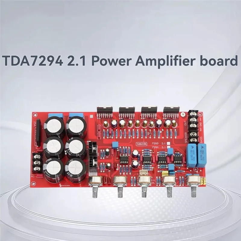 【B74A】TDA7294 2.1 Channel Hifi Audio Amplifier Board 2X80W+ 160W Subwoofer AMP Module 50-150HZ Dual 18-26V Power AMP Board