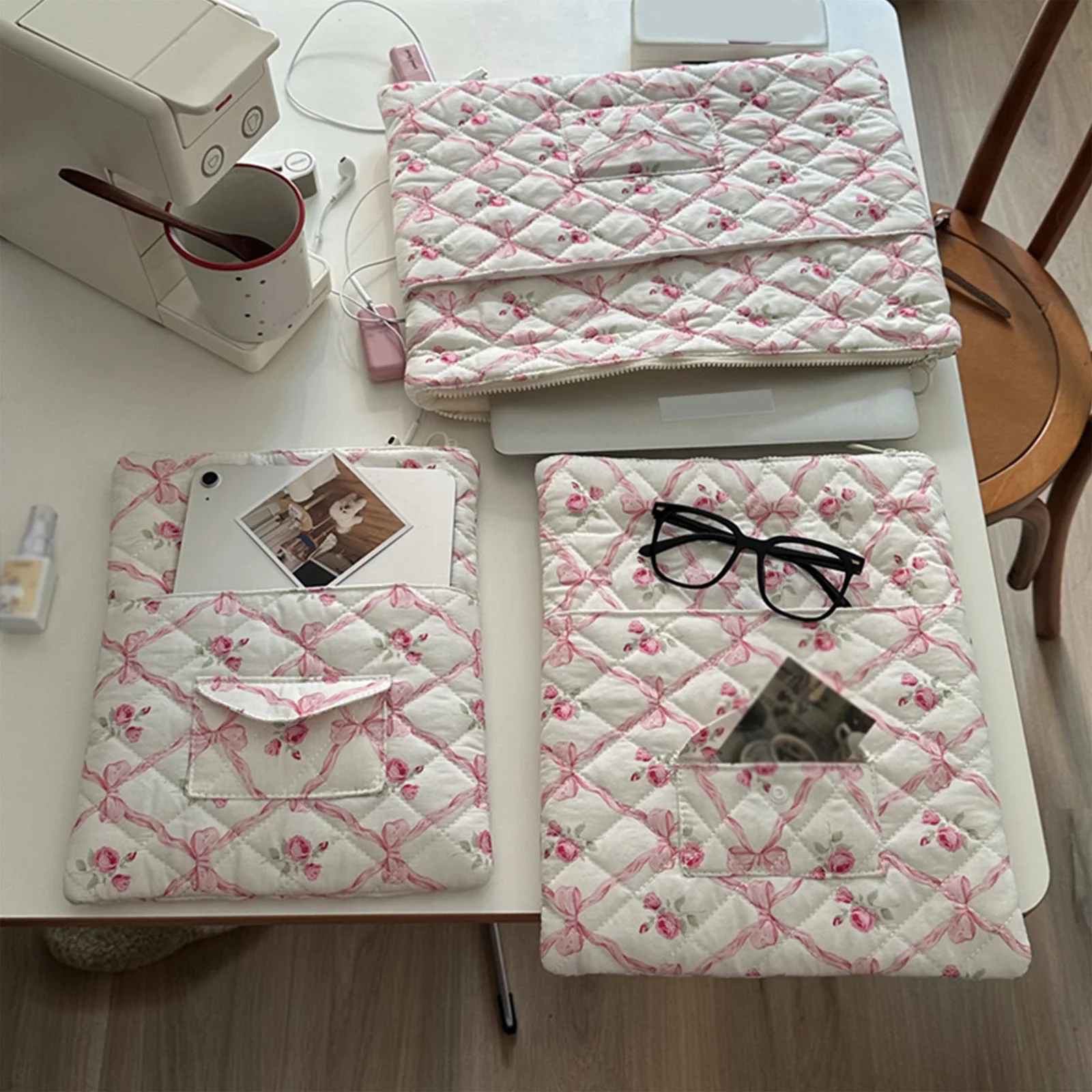 

Чехол для ноутбука с цветочным принтом, объемный чехол-сумка для ноутбука, чехол для планшета, аксессуары для ноутбуков 13-15 дюймов