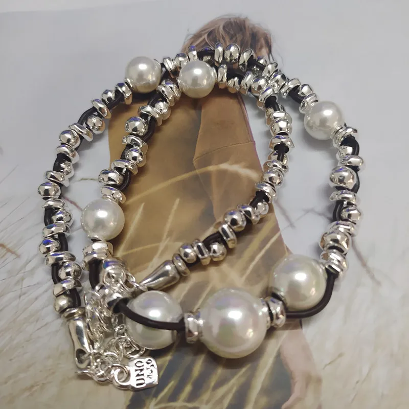 

Simplicity, luxury, fashion, pearl necklace, double-layer stacking, niche design accessories