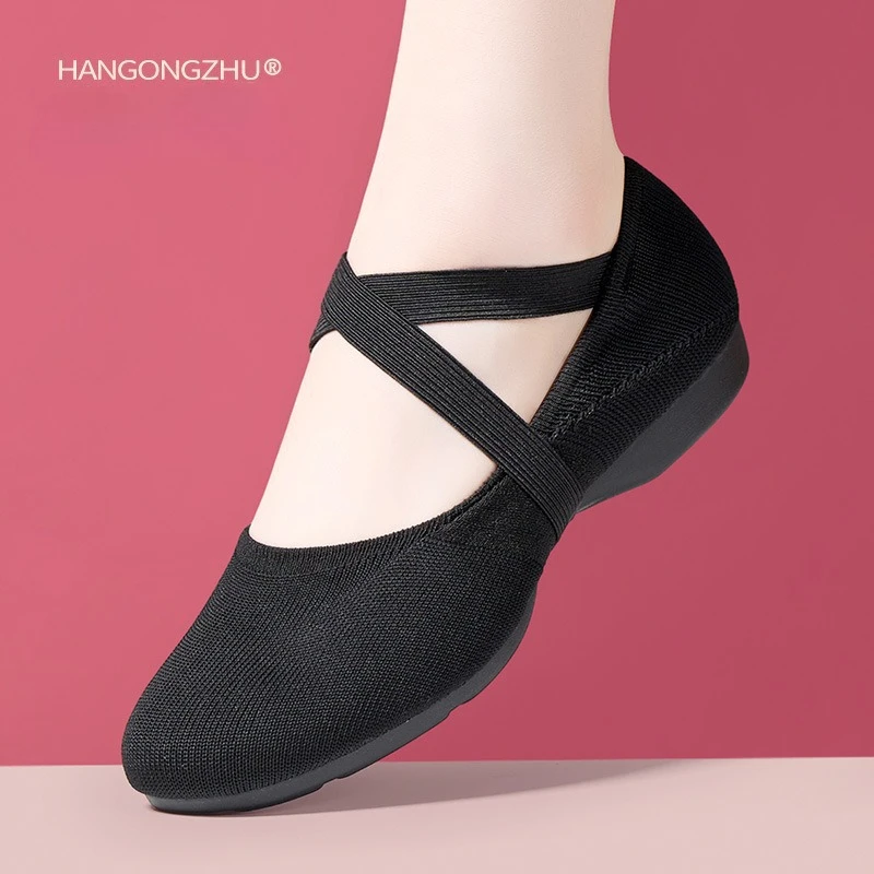 

Женская дышащая танцевальная обувь с мягкой подошвой для учителей, обувь для латинских танцев с сеткой, обувь для тренировок, посвященная танцевальной обуви