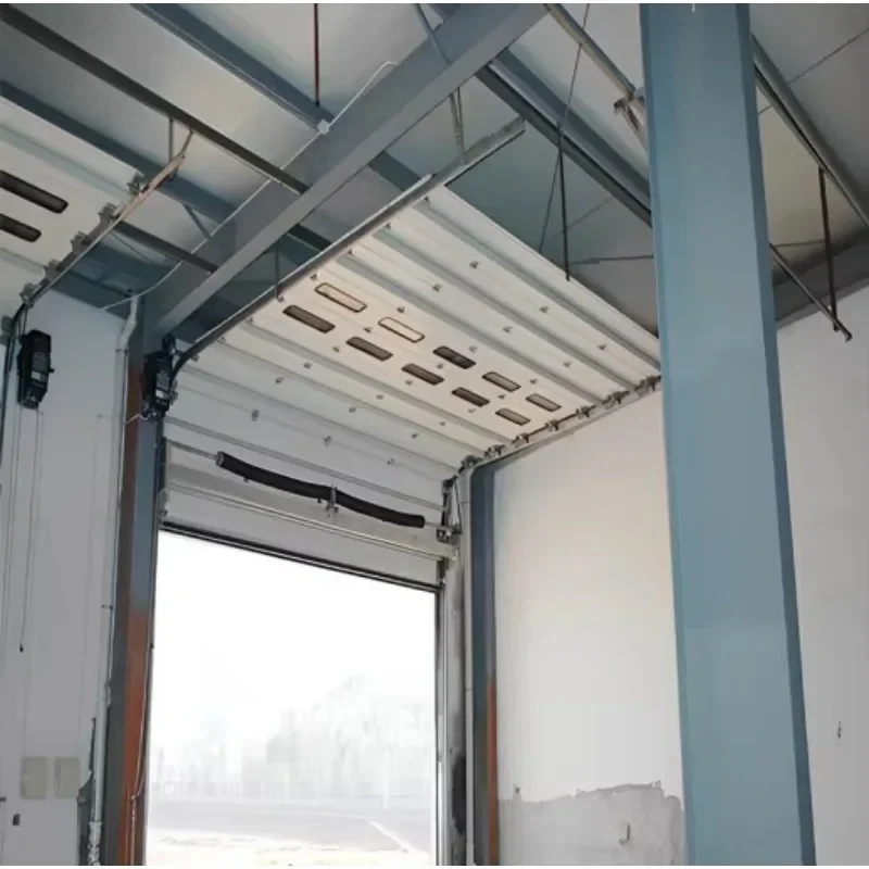 Industrial lifting door aluminum thickened flip panel garage door anti-theft with window