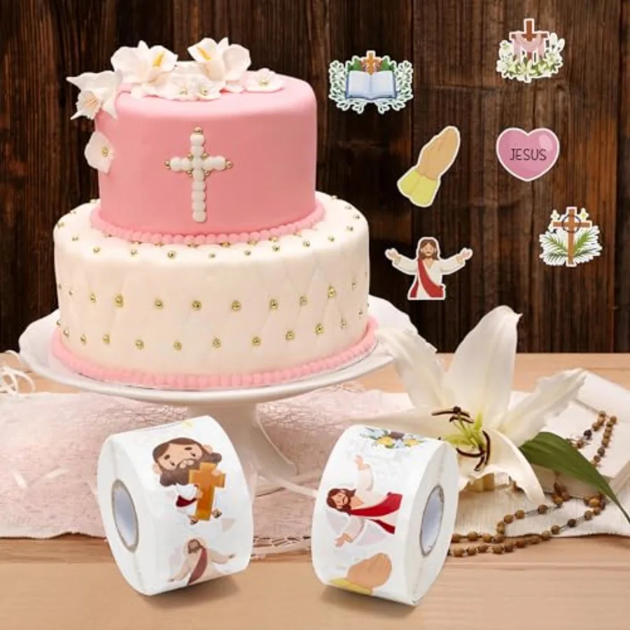 1000 قطعة من ملصقات الكتاب المقدس المسيحية لـ - شارات متقاطعة للكتاب المقدس الديني لحفلات الكنيسة المدرسية الأحد واحتفالات عيد الفصح #6