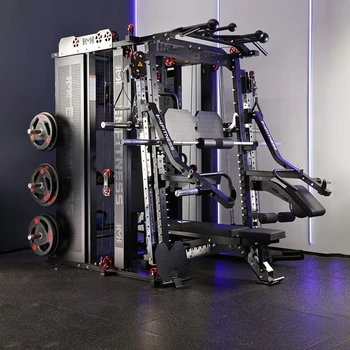 Factory Multi-functional Smith Machine with 180KG steel counterweight Commercial Gym Equipment Cable Crossover Smith Machine