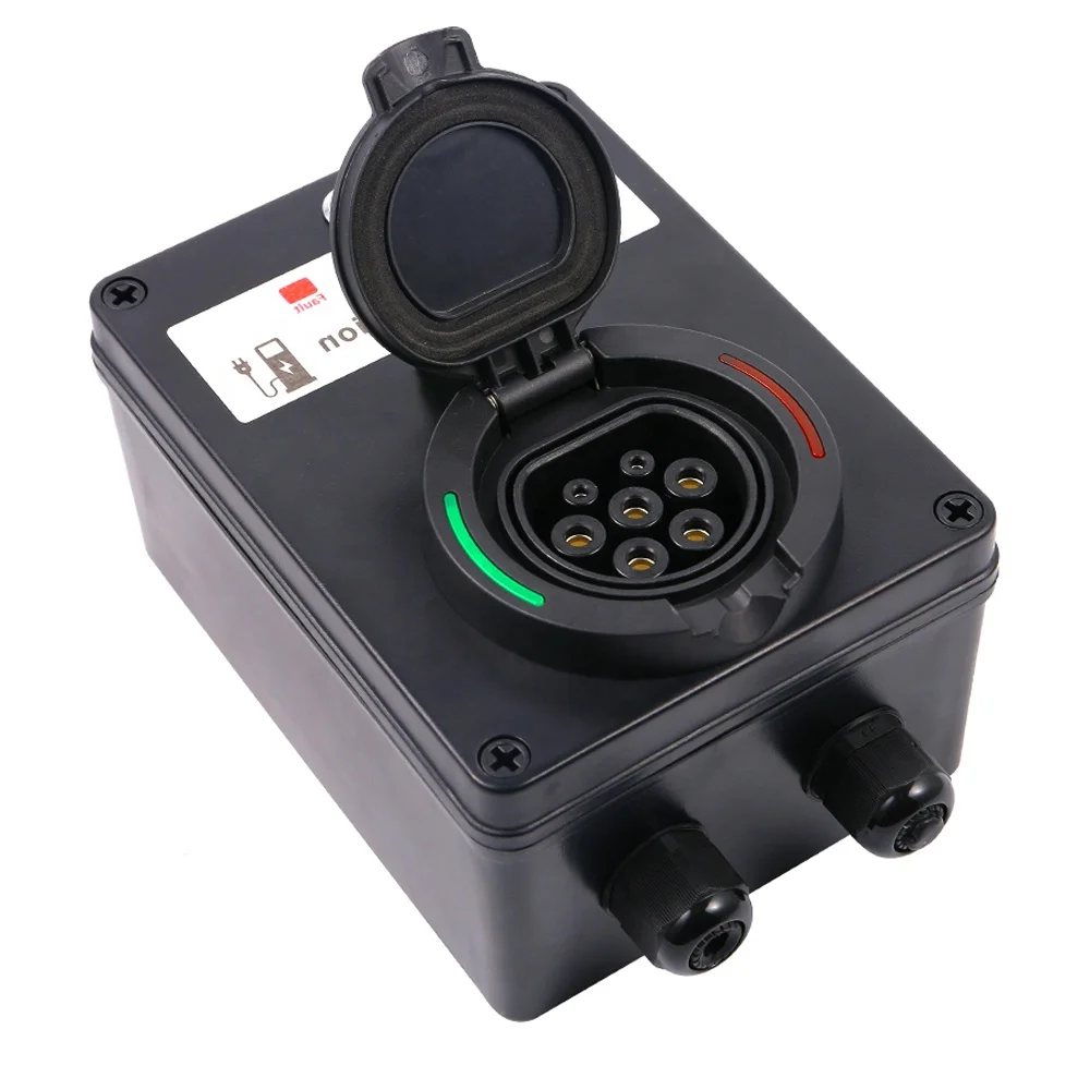 

Electric Vehicle Charging Station Type 2 Socket IEC 62196-2 EV Charger Connector EVSE Wallbox 22KW 32A 3Phase AC for Home Use