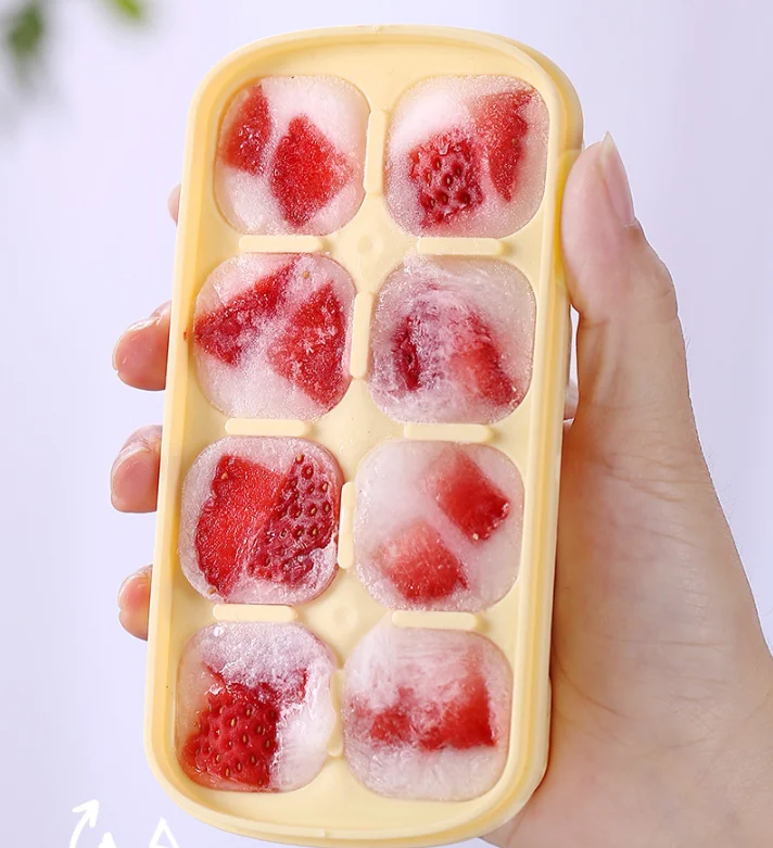 1pc 8 Grids Grid Big Ice Tray Mold Giant Jumbo Large Food Grade Silicone Ice Cube Square Tray Mold Diy Ice Maker Ice Cube Tray