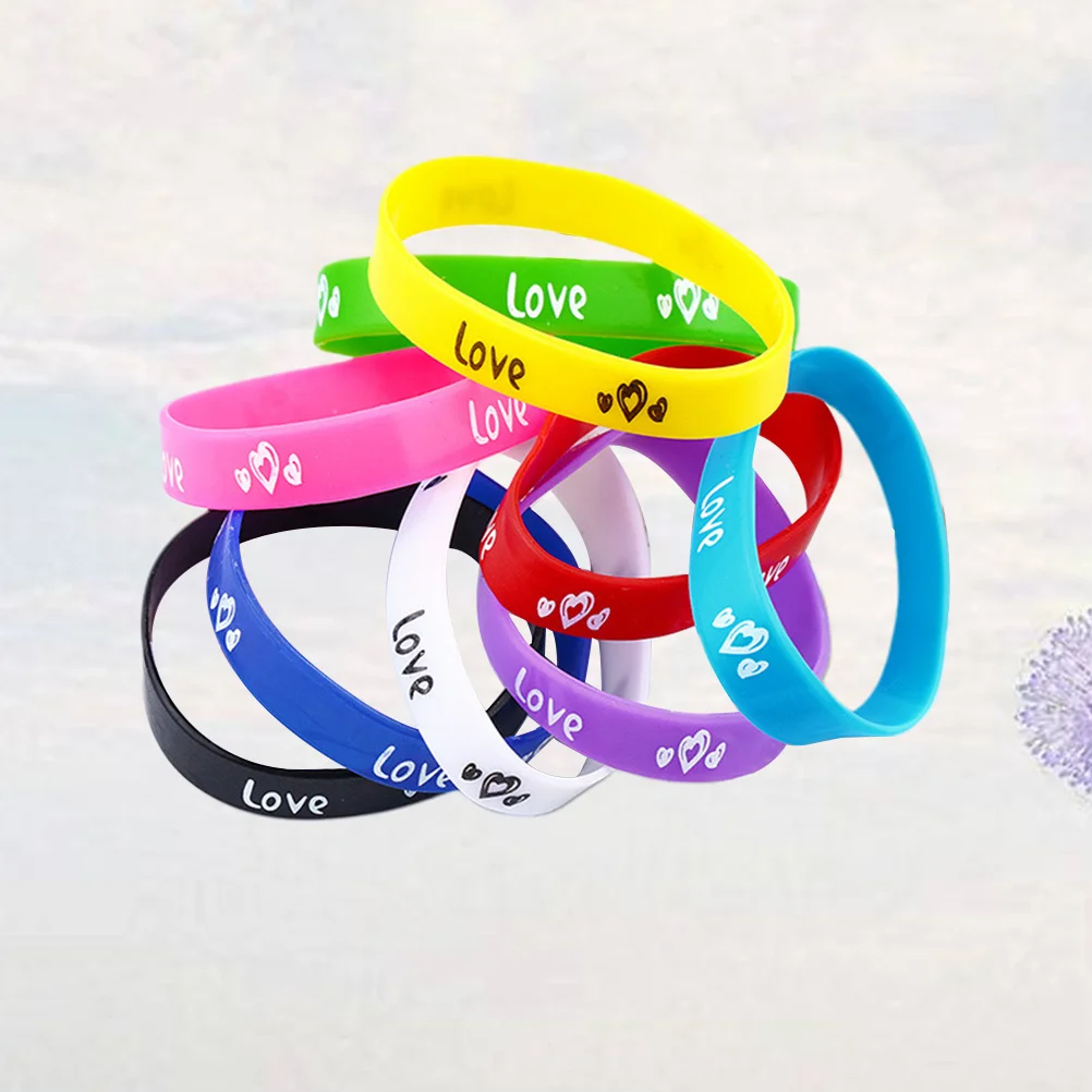 

20 Pcs European and American Bracelets Wrist Straps Silica Gel Band