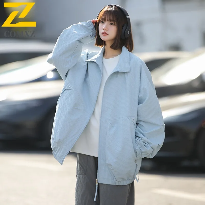 

Men Mountain Style Waterproof Turn Collar Jacket Spring Autumn Trend Couple Solid Color Outdoor Sport Casual Sun Protection Coat