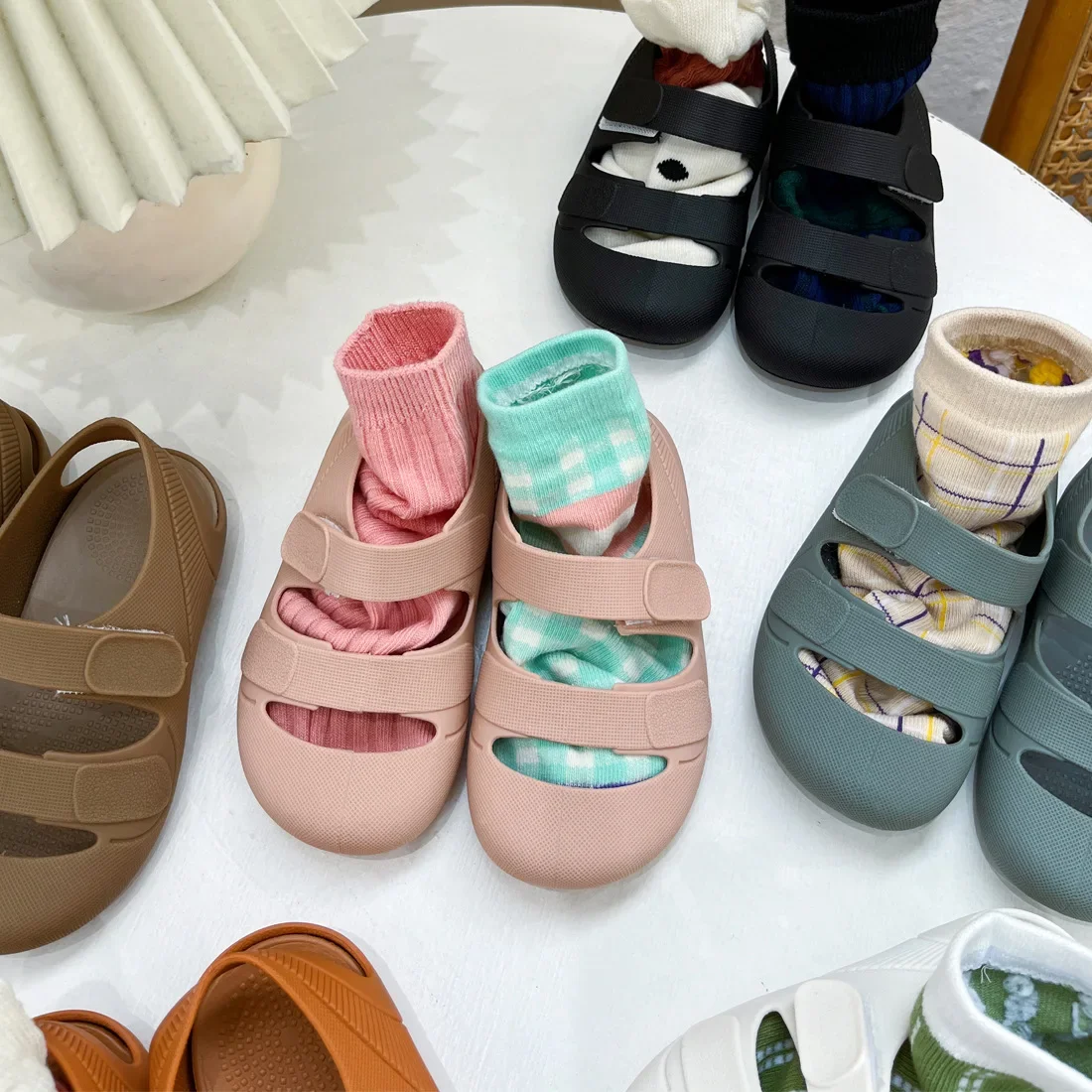 Summer Children Sandals Baby Girls Toddler Soft Non-slip Waterproof Shoes Kids Candy Color Beach Shoes Boys Casual Flat Sandals