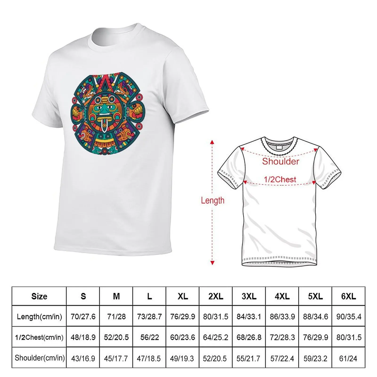 Mayan Aztec Calendar Art T-Shirt Funny t-shirt croswit shirt man heavyweight t shirts for men