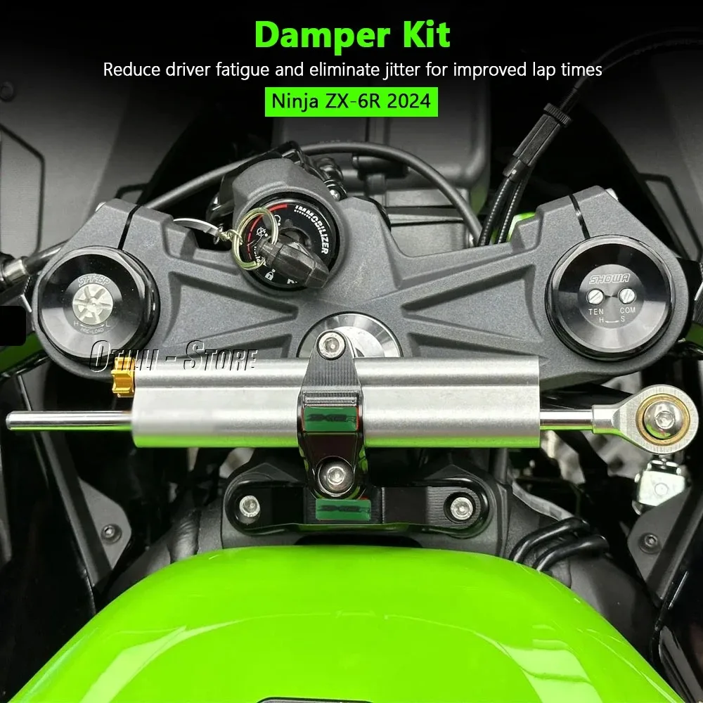 Image of Ninja ZX6R 2024 2025 Motorradzubehör Lenkungsdämpfer Stabilisator & Halterungskit für Kawasaki Ninja ZX-6R ZX6R ZX 6R