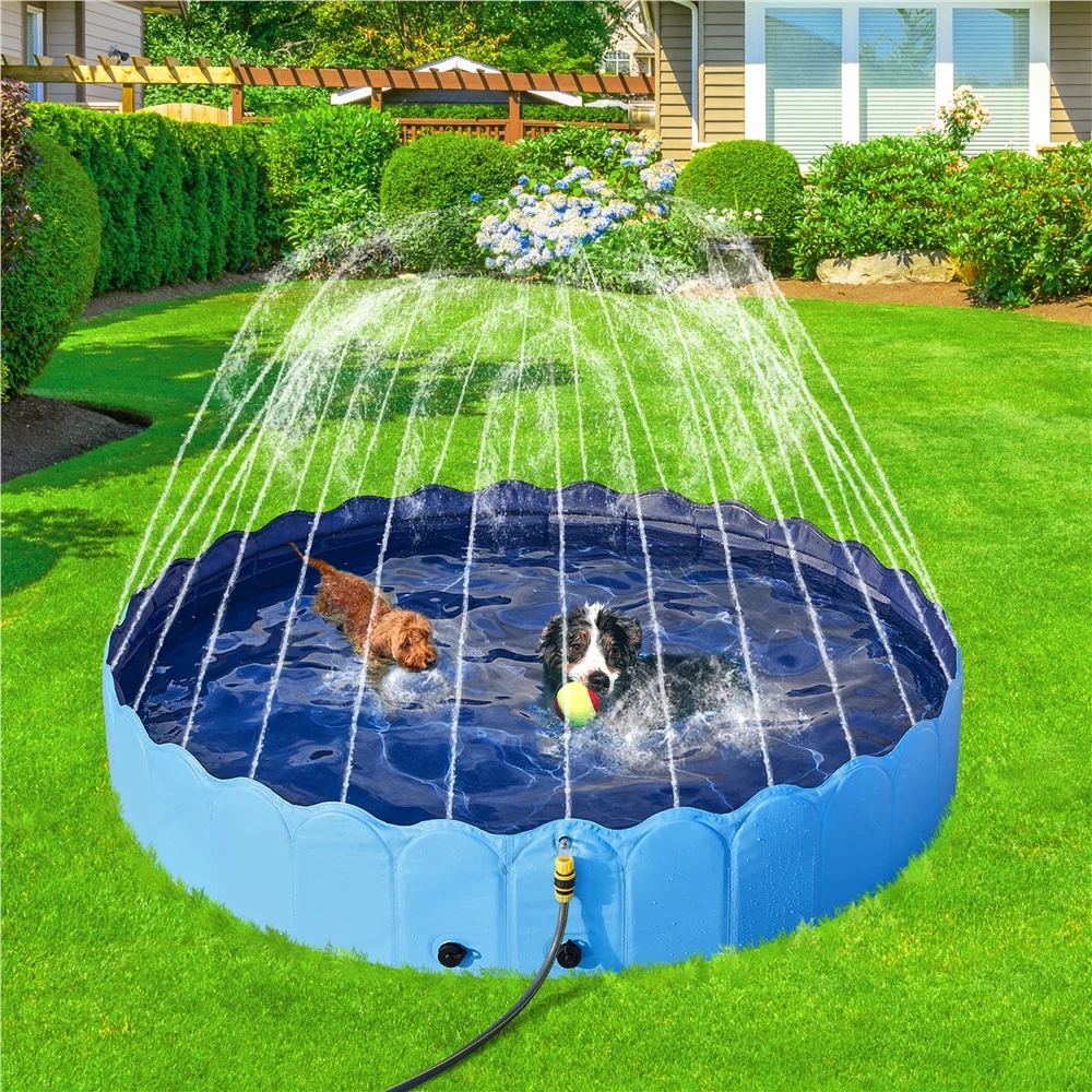 

Costoffs Foldable Dog Bath Pool Collapsible Dog Bathing Tub Doggie Wading Pool with Sprinkler for Indoor/Outdoor Use Suitbale for Puppy Small Medium Dogs Cats