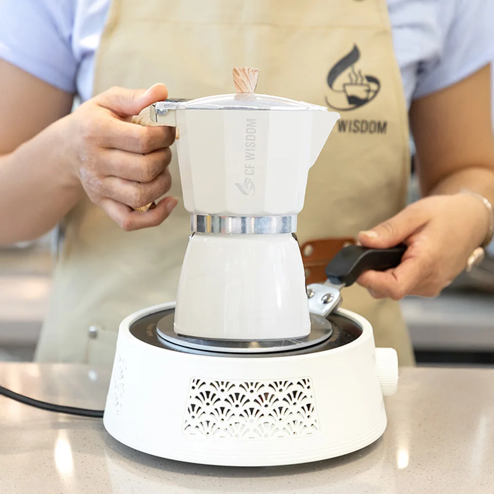 CF WISDOM كلاسيكي إيطالي نمط موكا وعاء 300 مللي معطف عالي الحرارة صمام واحد دائم المدمجة ماكينة الاسبريسو القهوة بروير التخييم